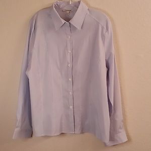 Quintessential Lagenlook Chambray Office Minimalist Sz XL Blue-White Colors HMBC